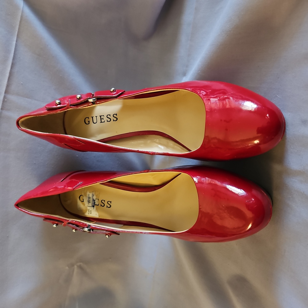 Guess Red Platform 5" High Heels Size 8